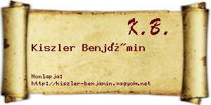 Kiszler Benjámin névjegykártya