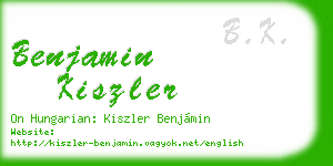 benjamin kiszler business card